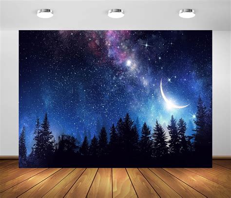 Amazon Beleco X Ft Fabric Starry Night Forest Backdrop For