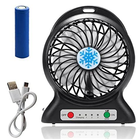 Ventilador portátil recarregável 3 velocidades USB pratico Dream Shoppe