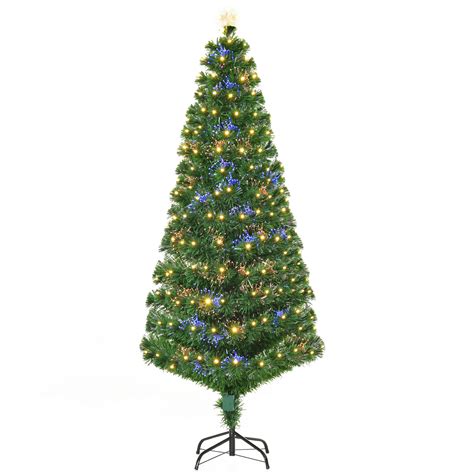 Sapin de Noël artificiel lumineux fibre optique LED vert Leroy Merlin