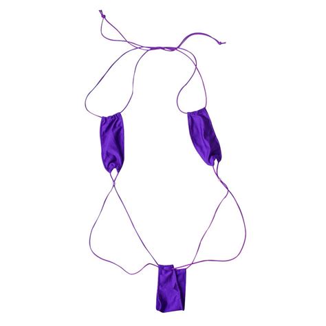 Womens Monokini One Piece Micro Thong Bodysuit Teddy Bikini Swimwear Clubwear Ebay