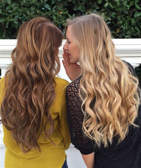 Luxy Hair Besties Zanejurjane And Katrinalipska Rocking Their Ombre Chestnut And Dirty Blonde