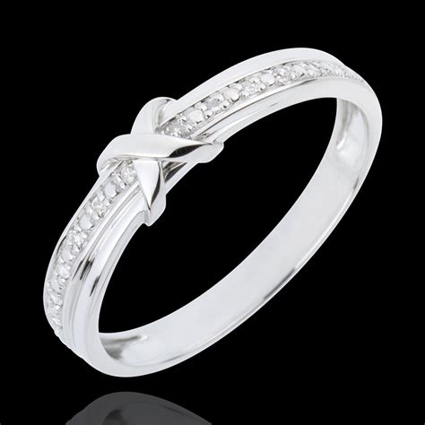 Alliance Signe D Amour Or Blanc 18 Carats Diamant Bijoux Edenly