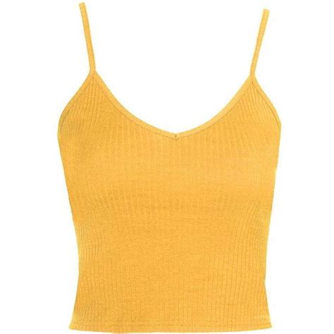 Topshop Ribbed Cropped Cami Found On Polyvore Featuring Tops Crop Tops