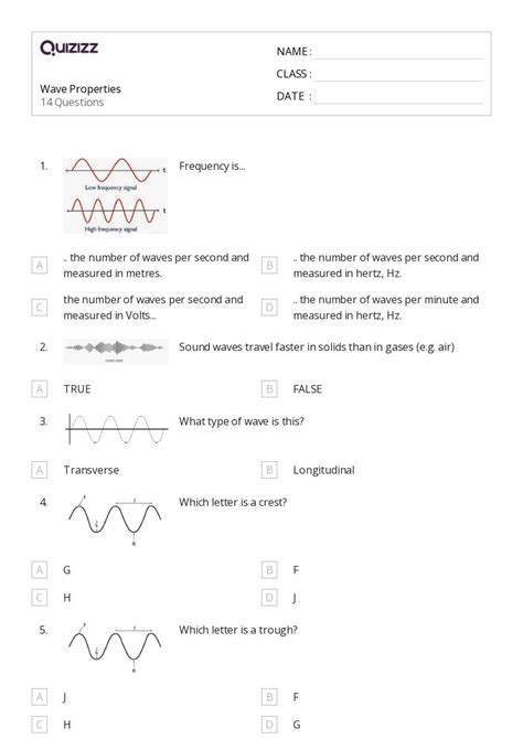 Oscillations And Mechanical Waves Worksheets On Quizizz Free