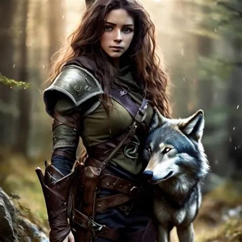 Photorealistic Picture Of A Female Human Ranger With