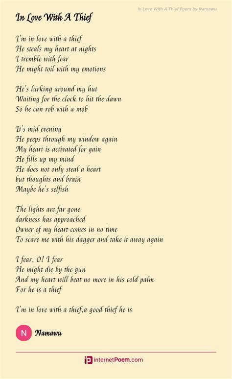 In Love With A Thief Poem By Namawu Ali