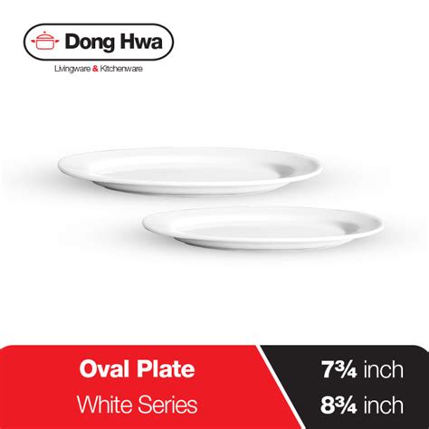 DongHwa Piring Saji Oval Keramik Warna Putih 2 Varian Ukuran Lazada