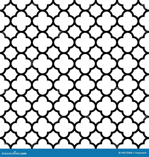 Quatrefoil Pattern Black And White