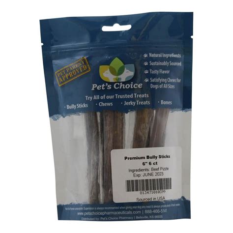 Bully Stick Dog Chews, All Natural Pizzle Chew, 6 pack - Lambert Vet ...