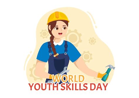 Premium Vector World Youth Skills Day Vector Illustration Of People