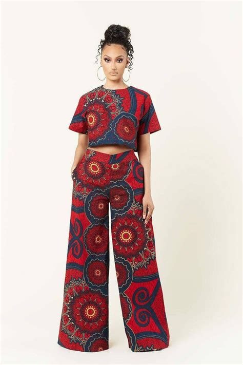 Ankara Two Piece Set African Print Pants Ankara Crop Top And Etsy