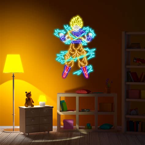 Dragon Ball Neon Sign Goku Super Saiyan Neon Led Sign Custom