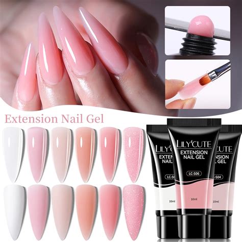 LILYCUTE GEL De Extensión Rápida Uñas Nude Rosa Brillo Remojo De Arte Semi Permanente Shopee