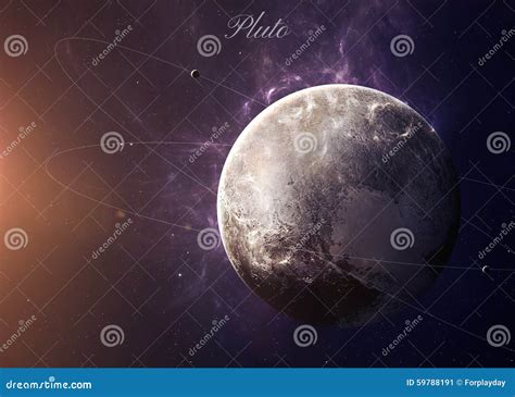 Neptune Moons And Earth Moon In Size Comparison Stock Image