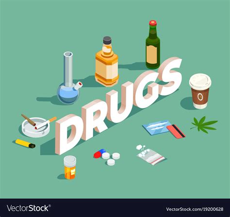 Drugs Isometric Composition Royalty Free Vector Image