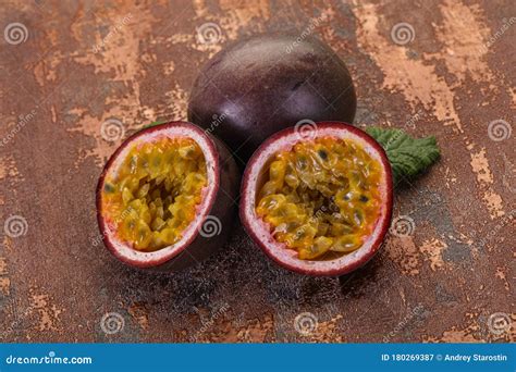 Tropical Passion Fruit Stock Image Image Of Slice Dessert 180269387