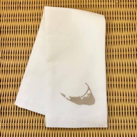 Nantucket Island Taupe Embroidered Hand Towel Ack 4170®
