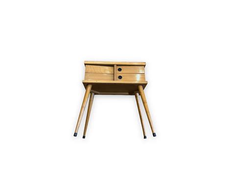 Proantic Travailleuse Scandinave Vintage En Bois Clair