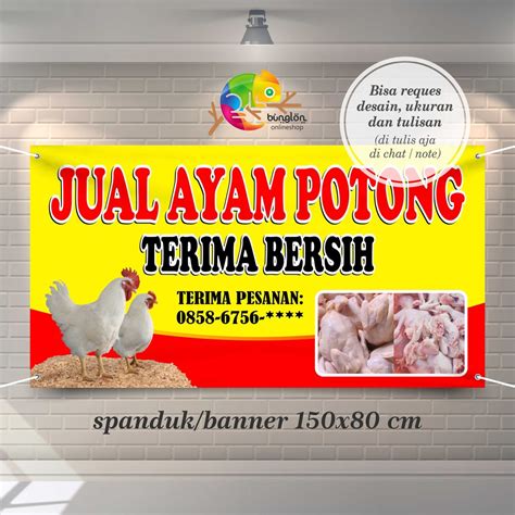 Jual Spanduk Banner Jual Ayam Potong Segar Shopee Indonesia