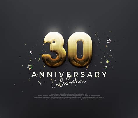 Premium Vector 30th Anniversary Celebration With Shiny Gold Numbers On A Black Background