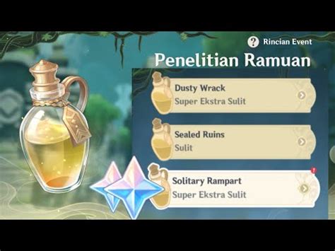 Penelitian Ramuan Pembuktian Sublimasi Dan Puncak Penelitian Genshin