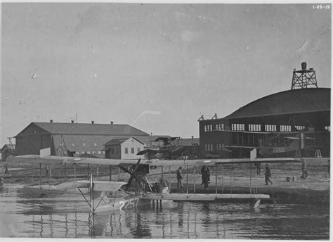 Nh 113026 Beach And Hangars Plane In The Water Us Naval Air Station