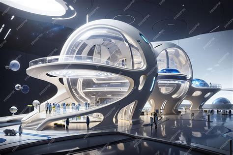 Premium AI Image | Futuristic Space Habitat Design Lab