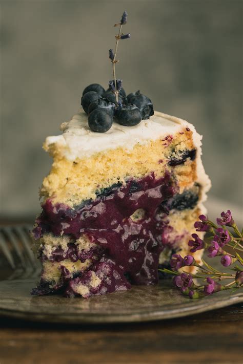 Lavender Blueberry Cake With Cream Cheese Frosting THE ROAD TO HONEY