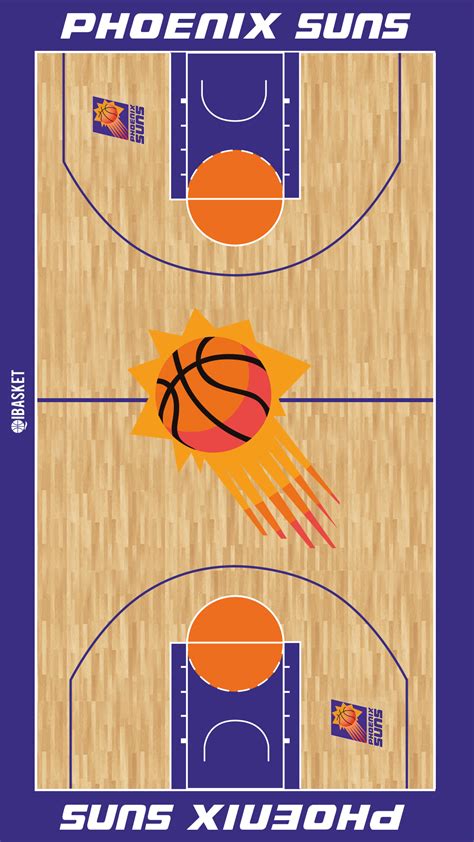 An Image Of A Basketball Court With The Words Phoenix Suns In Orange