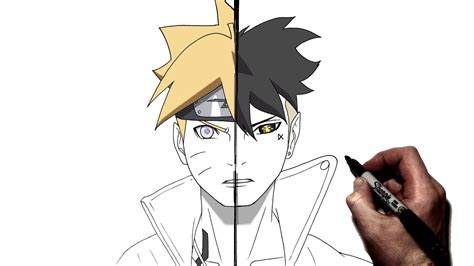 How To Draw Boruto Kawaki Timeskip Step By Step Boruto Youtube