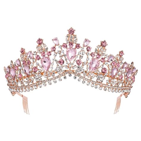 Luxury Color Tiara Crown With Zircon Crystals For Women Crystal