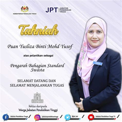 Jabatan Pendidikan Tinggi JPT On Twitter Tahniah Diucapkan Kepada