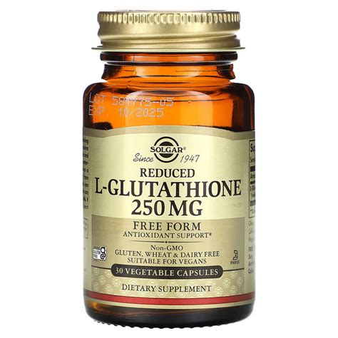 Solgar Reduced L Glutathione Mg Vegetable Capsules