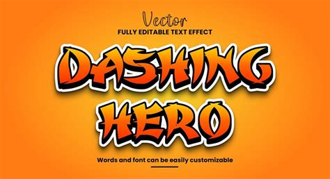 premium vector dashing hero editable  text effect