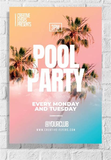 Summer Pool Party Flyer Template Creative Flyers Pool Parties Flyer