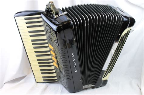 2979 Black Excelsior Double O Piano Accordion LMMH 41 120