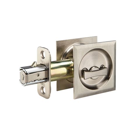 Pocket Door Lock Square Privacy Satin Nickel - Door Clearance Center