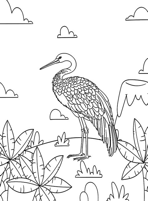 Beautiful Red Crowned Crane Coloring Pages Crane Bird Coloring Pages Hot Sex Picture