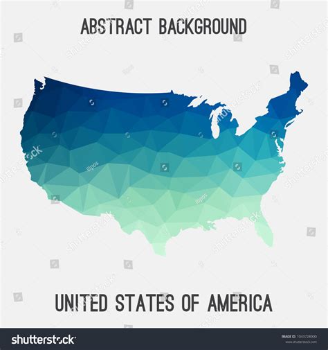 Usaunited States America Map Geometric Polygonalmosaic Stock Vector