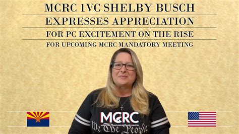 Mcrc Vc Shelby Busch Appreciation For Pc Excitement On The Rise For