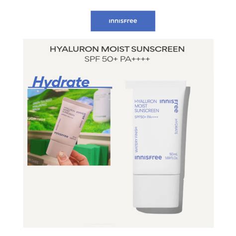 Innisfree Hyaluron Moist Sunscreen SPF50 PA 2023AD Shopee