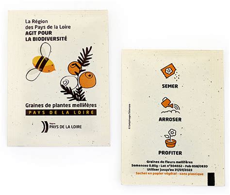 Sachet de graines publicitaire Sachets de graines papier végétal