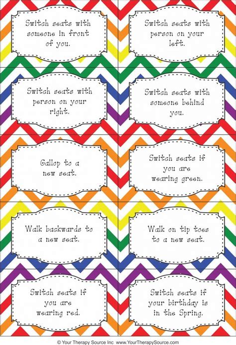 Brain Break Worksheets Brain Breaks Printables Card And A