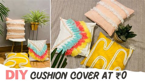 Diy Cushion Cover Ideas Make Throw Cushion Cover At Home I Zero Cost