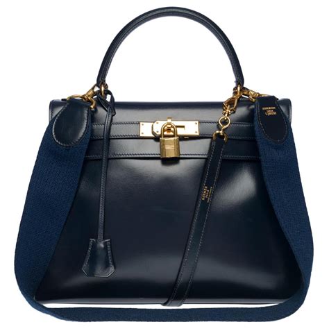 Hermès Splendide sac à main Hermes Kelly 28 retourné à double