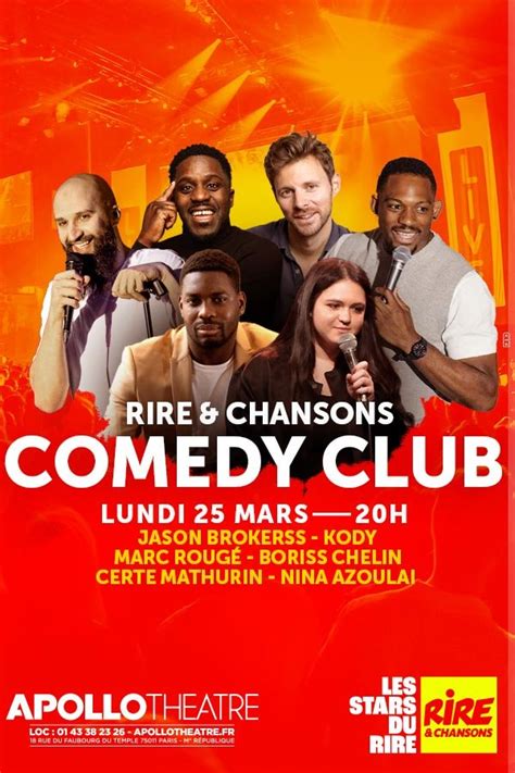 Rire Chansons Comedy Club Lundi 25 mars 2024 à partir de 20h En