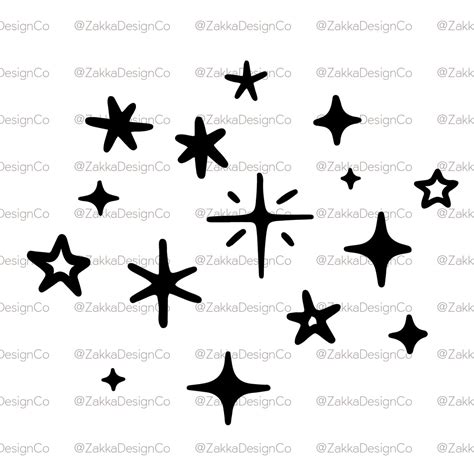 Hand Drawn Sparkles Svg Magic Dust Svg Stars Sublimation Cute Cut