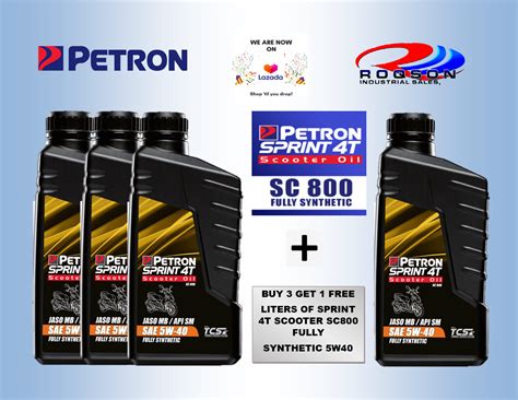 PETRON SPRINT 4T SC800 SCOOTER OIL FULLY SYNTHETIC SAE 5W40 3 Liters