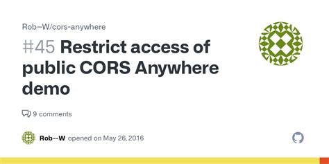 Restrict Access Of Public Cors Anywhere Demo Issue Rob W Cors