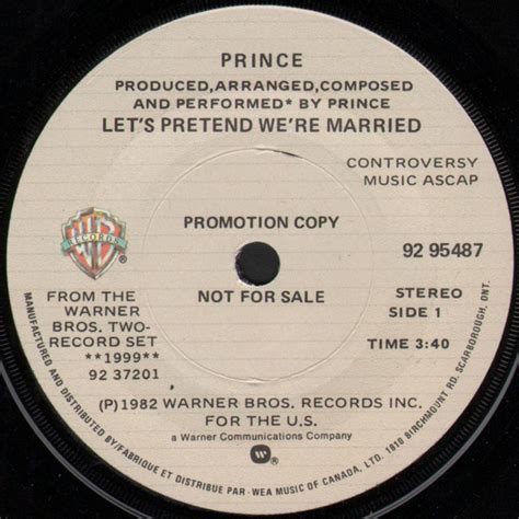 Prince - Let's Pretend We're Married (1983, Vinyl) | Discogs